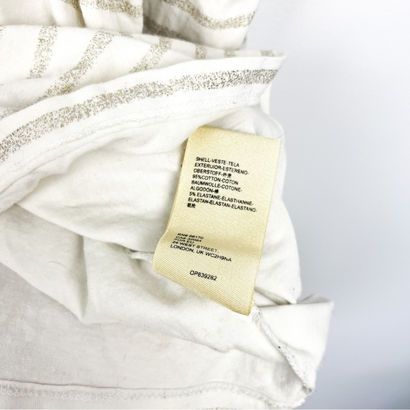Maeve by Anthropologie Long Sleeve White & Gold Striped Top - Picture 9 of 10